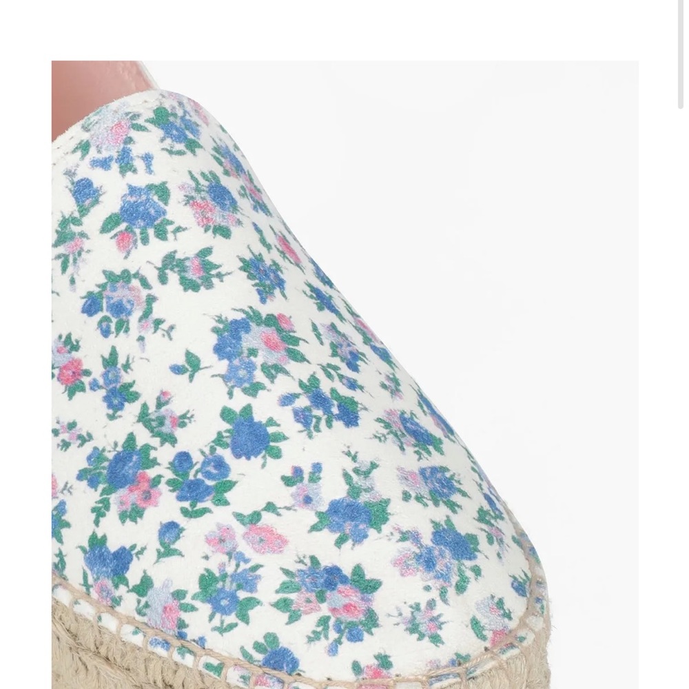 LoveShackFancy Floral Espadrilles in Blue and White - Picture 4 of 16